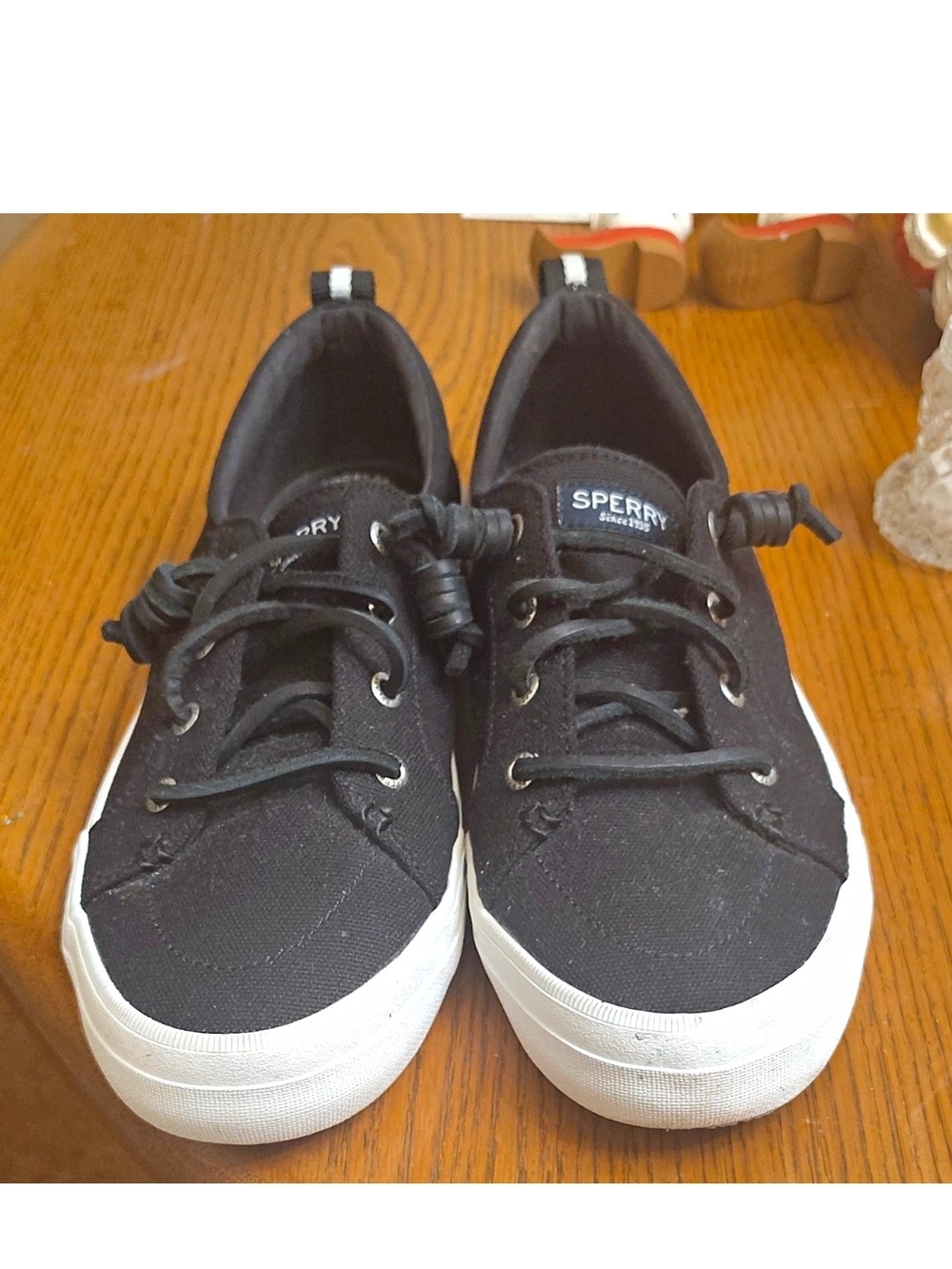 Women's Sperry Black Canvas Slip-On Style Sneakers